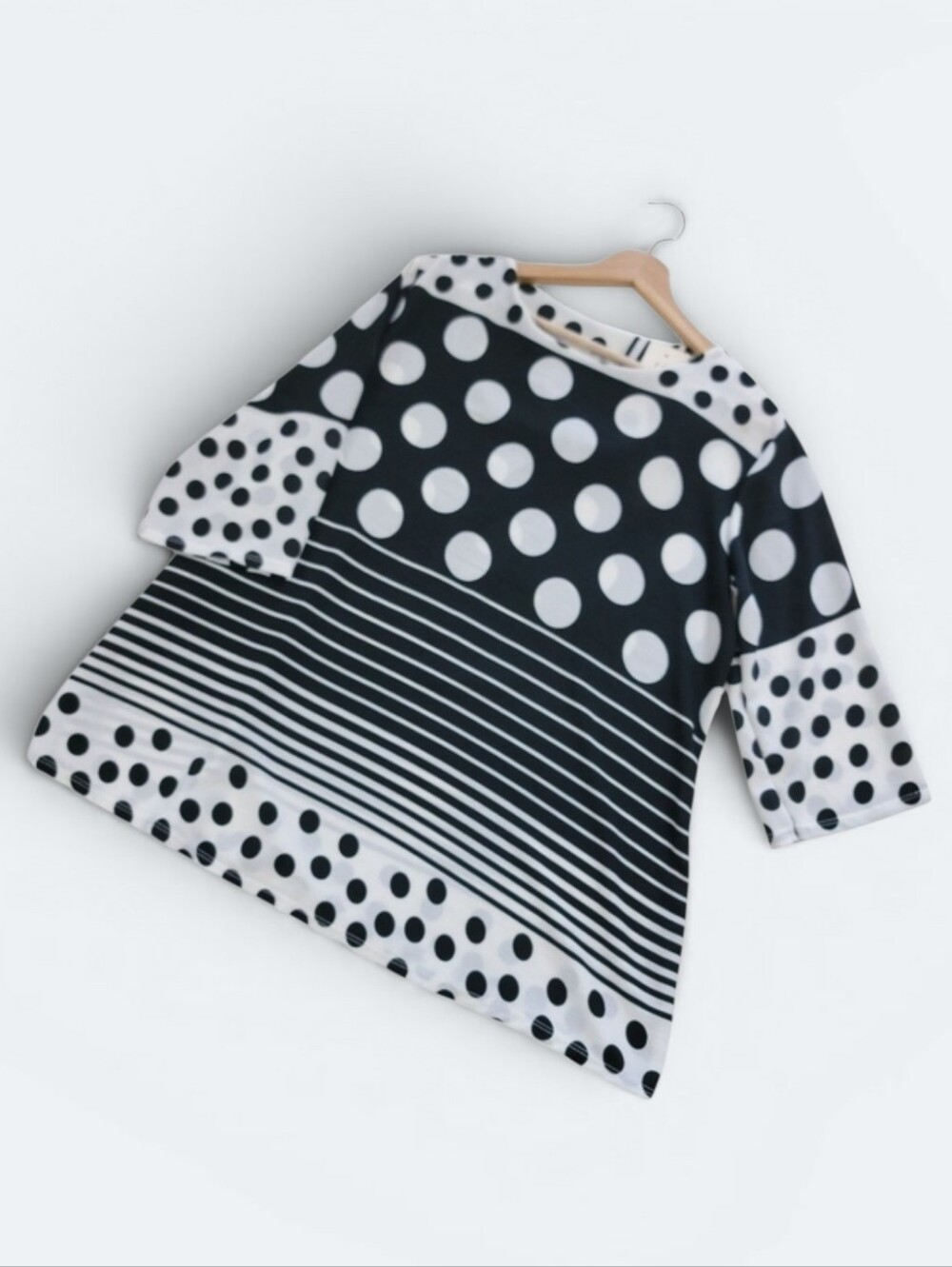 NEW Danny blouse polka dots stripes black and white Size 6